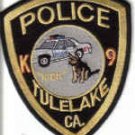 POLICE TULELAKE CA. K9 UNIFORM PATCH CALIFORNIA DOG COPS DRUGS GUNS CRIME STOPPER
