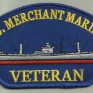 U.S. MERCHANT MARINE VETERAN PATCH OCEAN CARGO BOAT SAILOR SEA VESSEL CAPTAIN