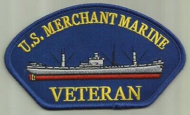 U.S. MERCHANT MARINE VETERAN PATCH OCEAN CARGO BOAT SAILOR SEA VESSEL CAPTAIN