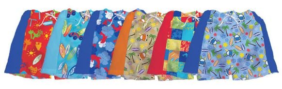 iPlay Hawaiian Board Shorts with swim diaper - 2T - BEIGE PALM