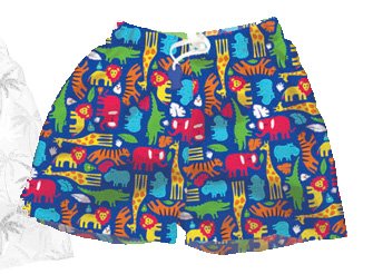 iPlay Swim Trunks with Swim Diaper in Jungle print - 18m