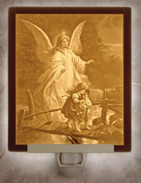 Angel at the Bridge Flat Lithophane Nightlight