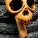 ALIEN SKULL & BONE CARVED KOA WOOD SKELETON MINIATURE  FREE GIFTS & USA SHIPPING