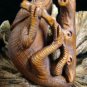 CHAMELEON ANOLE LIZARD CARVED MILO WOOD MINIATURE 2"    FREE GIFTS & USA SHIPPING