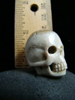 ANTIQUE ' MEMENTO MORI ' SKULL NUNS RELIC FATHER DAMIEN HAWAII - HAND CARVED