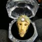 SALE!! MAGICIAN WIZARD MYSTIC VINTAGE CARVED FOSSIL WALRUS IVORY W/ OPAL GEM SIZE 4 RING