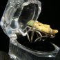 SALE!! MAGICIAN WIZARD MYSTIC VINTAGE CARVED FOSSIL WALRUS IVORY W/ OPAL GEM SIZE 4 RING