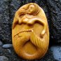 MERMAID W/ PEARLS PENDANT HAND CARVED PEACH-TREE WOOD FREE GIFT SILK BAG