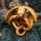 GARDEN DRAGONFLY CARVED WOOD MINIATURE ORNAMENT 2in FREE SATIN RIBBON, GIFT BOX, SILK POUCH