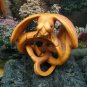 GARDEN DRAGONFLY CARVED WOOD MINIATURE ORNAMENT 2in FREE SATIN RIBBON, GIFT BOX, SILK POUCH