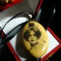 SCRIMSHAW FOSSIL MAMMOTH TUSK IVORY ANTIQUE VICTORIAN LADY PENDANT NECKLACE