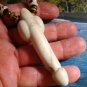 ANTIQUE TIBET PHALLIC PHALLUS FERTILLITY SYMBOL HAND CARVED JADE with ANTIQUE TIBETAN BEADS