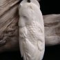 Eagle Bear Salmon Hand Carved Bone Animal Spirit Pendant - Feather and Bead Necklace