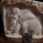 Mammoth, Mastodon Large Hand Carved Real Moose Antler -Wood Stand - Made in Alaska