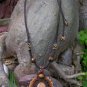 Tigers Eye Gemstone 'Sun Burst' Pendant / Necklace - Micro Macrame Hemp Cord